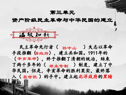 人教部编版历史八上第11课《北洋政府的统治与军阀割据》同步课件(共28张PPT)