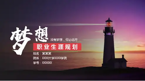 梦想职业生涯规划PPT模板