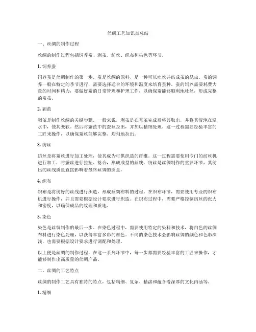 丝绸工艺知识点总结