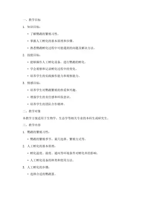 人工孵鹦鹉教学设计方案