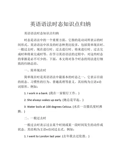 英语语法时态知识点归纳
