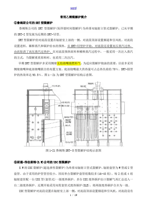 常用乙烯裂解炉简介
