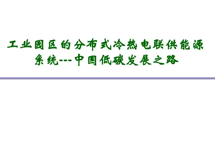 工业园区的分布式冷热电三联供能源系统