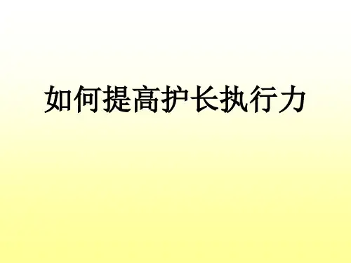 如何提高护长执行力(PPT 51页)