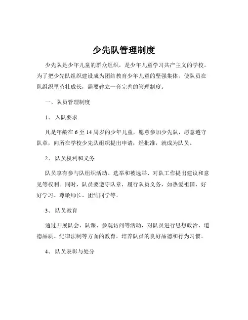 少先队管理制度