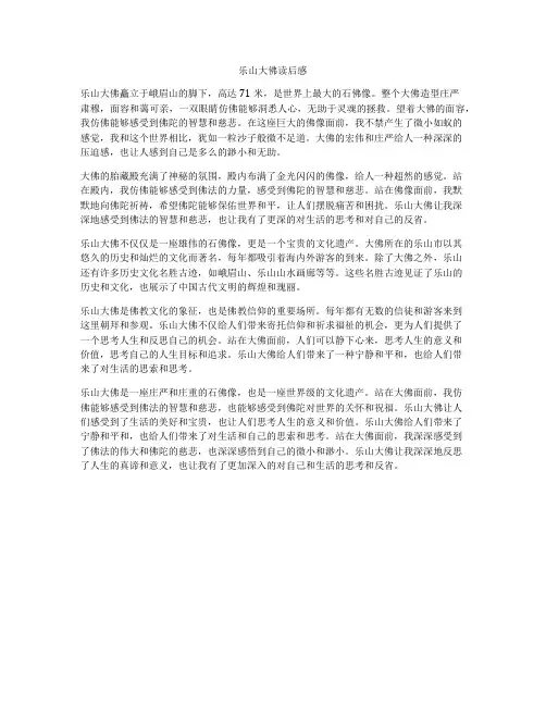 乐山大佛读后感