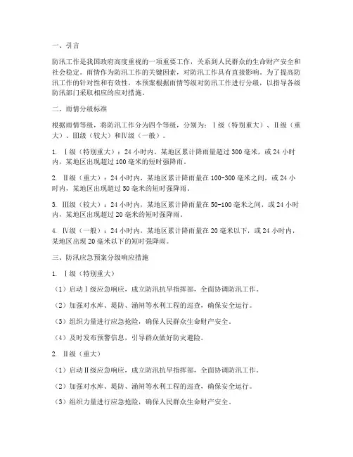 防汛应急预案雨情分级