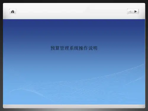 预算管理系统操作说明