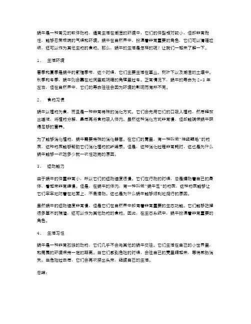 蜗牛的生活——幼儿园大班科学教案
