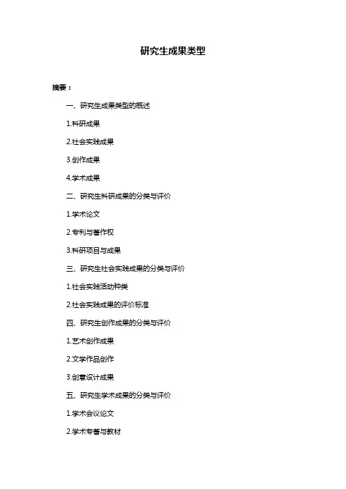 研究生成果类型