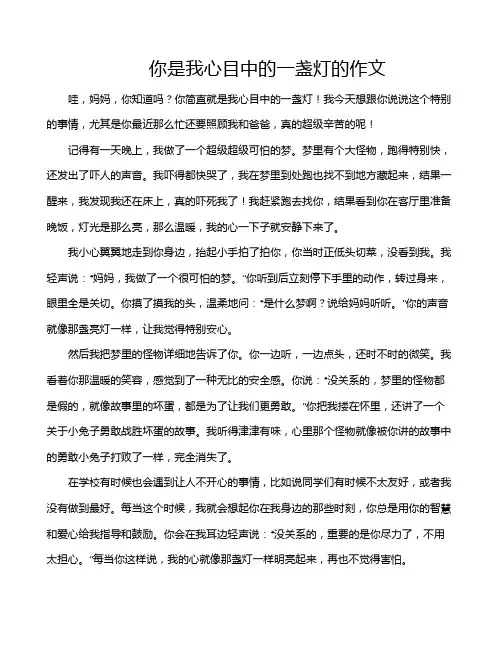 你是我心目中的一盏灯的作文