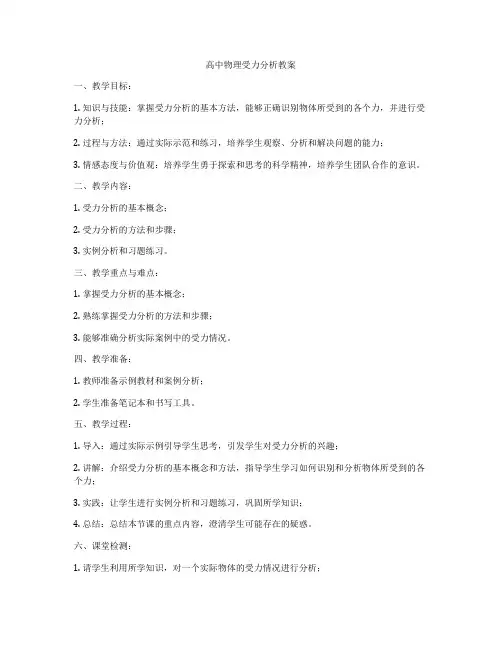 高中物理受力分析教案