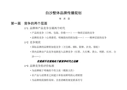 白沙集团整体品牌传播规划