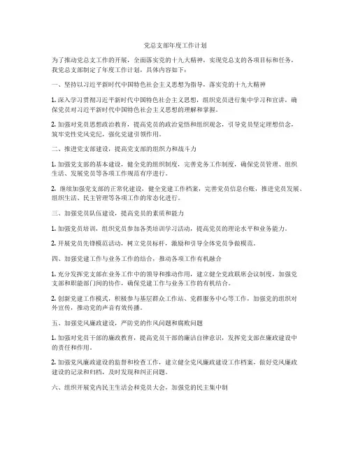党总支部年度工作计划