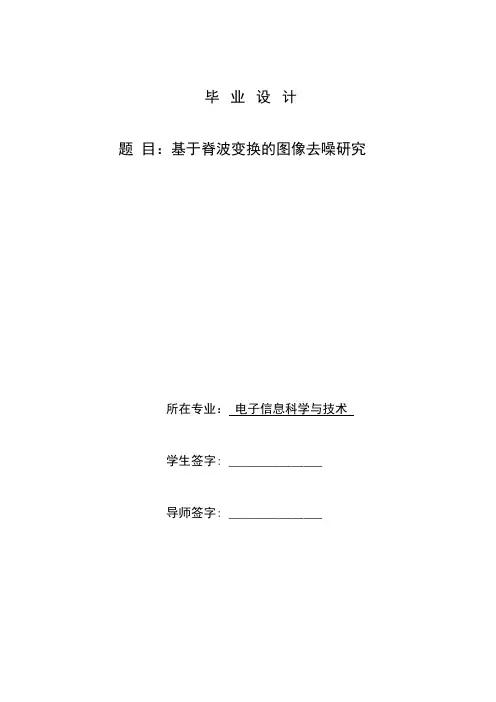 基于脊波变换的图像去噪研究