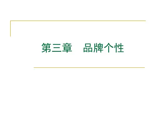 第三章 品牌个性
