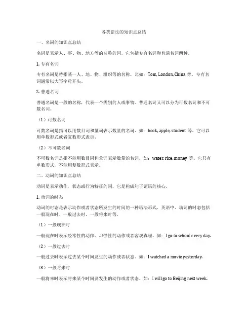 各类语法的知识点总结