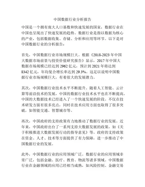 中国数据行业分析报告