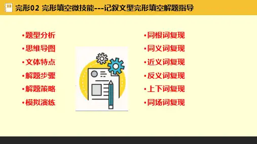  完形填空微技能---记叙文型完形填空解题指导-2023年高考英语二轮复习专题提升“精品课件汇”