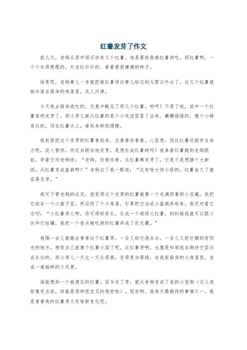 红薯发芽了作文