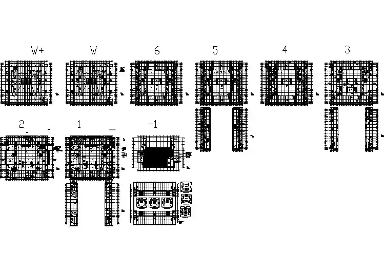大型超市平面施工设计CAD建筑方案图