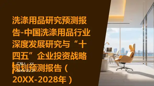 洗涤用品研究预测报告-中国洗涤用品行业深度发展研究与“十四五”企业投资战略规划预测报告(2024-2