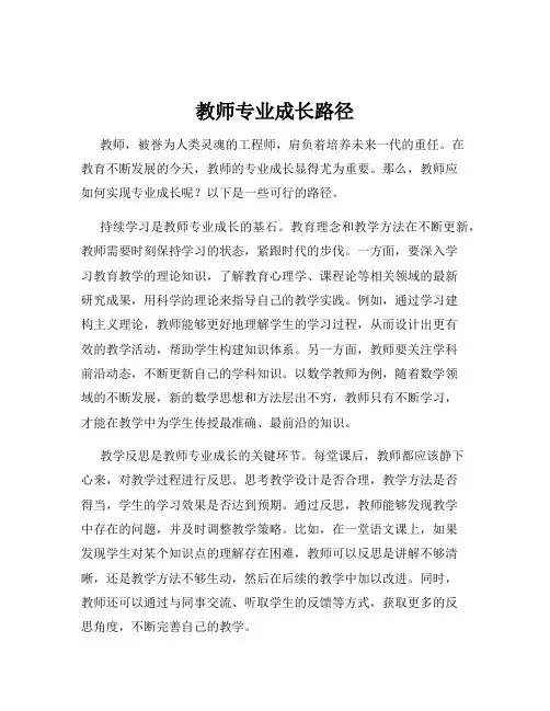 教师专业成长路径
