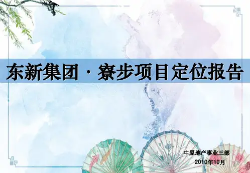 【营销方案精品资源】20101025东新集团寮步项目战略定位及物业发展建议报告(东莞中原)
