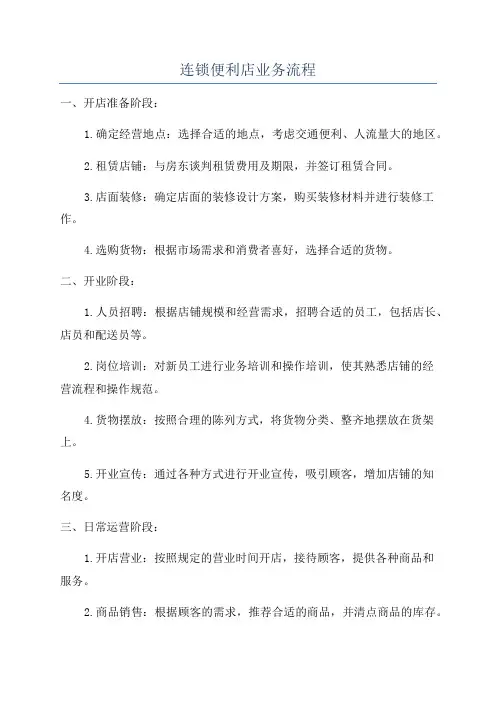 连锁便利店业务流程