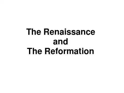 Culture - The Renaissance(文艺复兴)