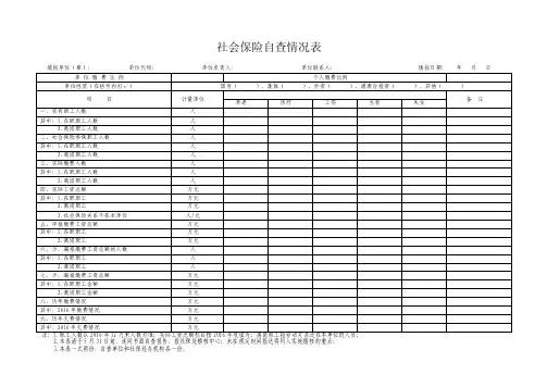 社会保险自查情况表