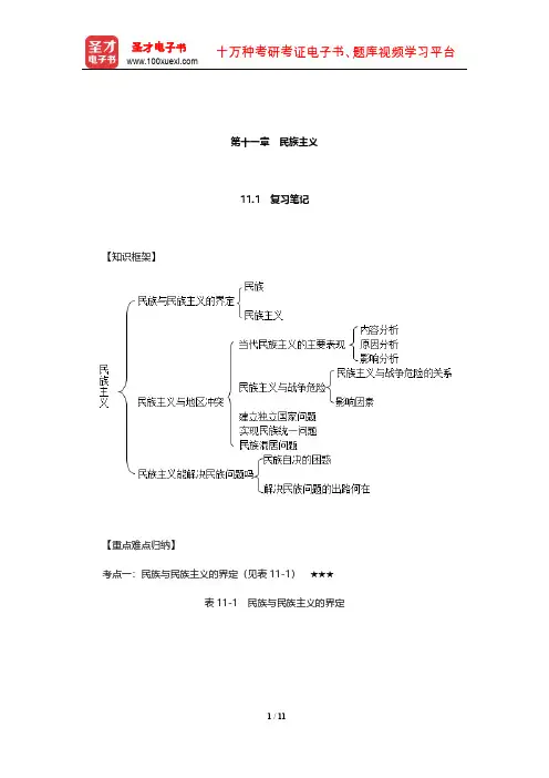 李少军《国际政治学概论》复习笔记和课后习题详解(民族主义)【圣才出品】