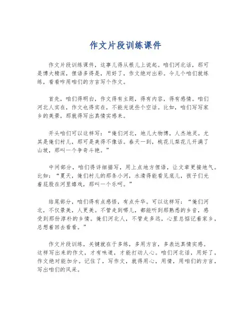 作文片段训练课件