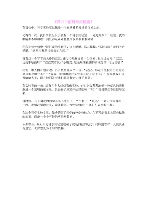 《我心中的科学实验室》