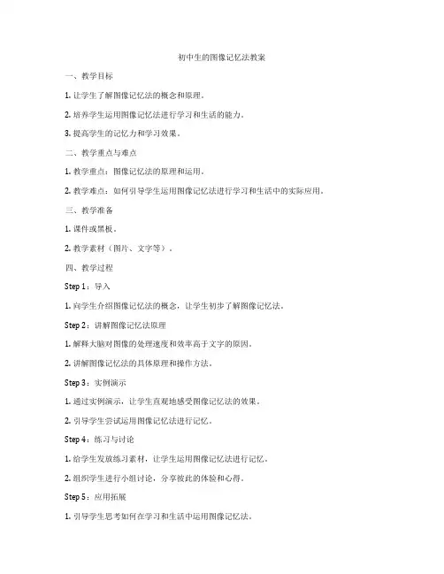 初中生的图像记忆法教案