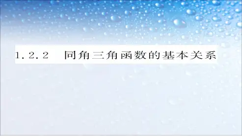 高中数学必修四人教版1.2.2同角三角函数的基本关系10ppt课件