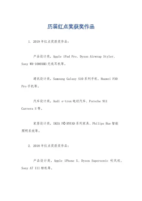 历届红点奖获奖作品