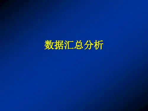 数据汇总分析