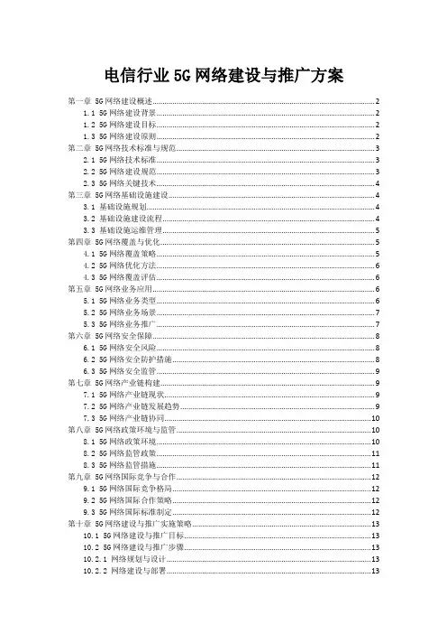 电信行业5G网络建设与推广方案