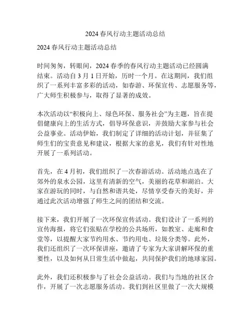 2024春风行动主题活动总结