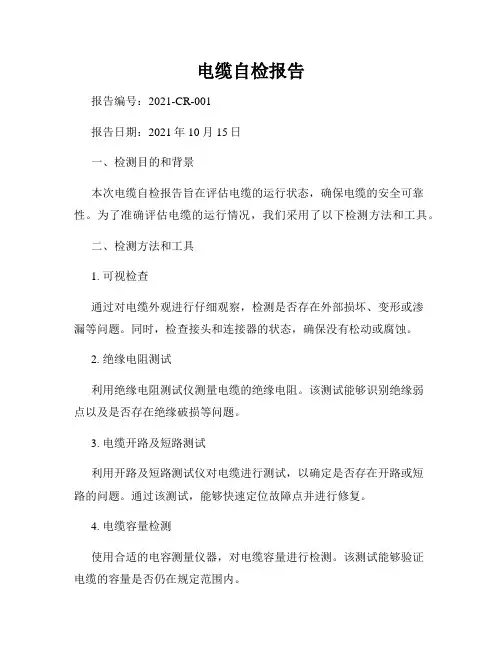 电缆自检报告
