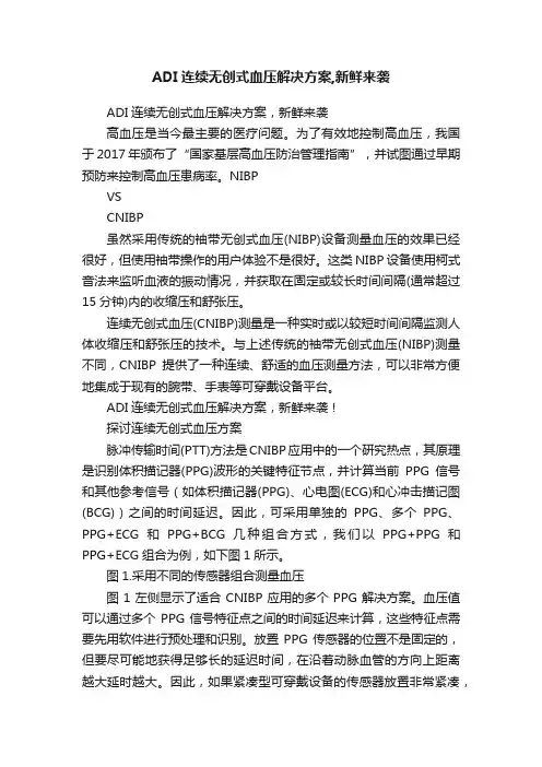 ADI连续无创式血压解决方案,新鲜来袭