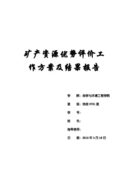 矿产资源优势评价报告