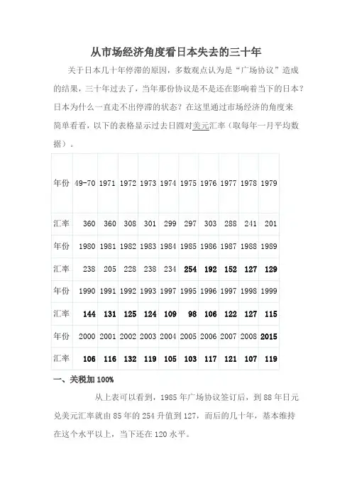 从市场经济角度看日本失去的三十年