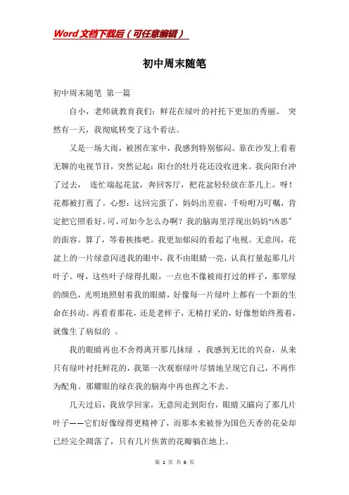 初中周末随笔