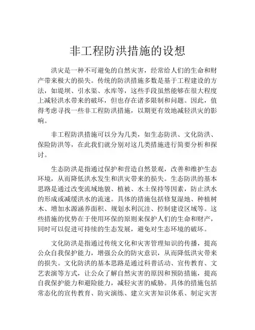 非工程防洪措施的设想