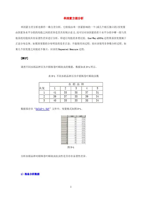 单因素方差分析与多重比较