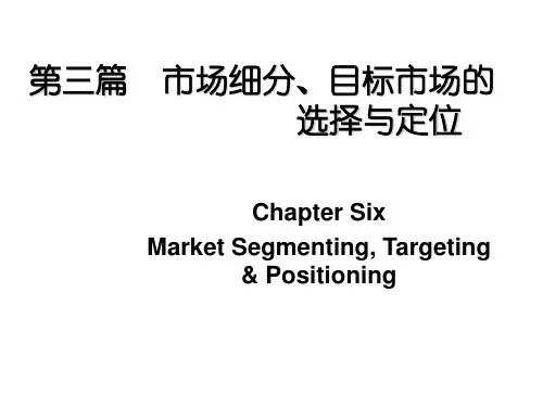 市场细分与目标市场的选择与定位(ppt 80页)