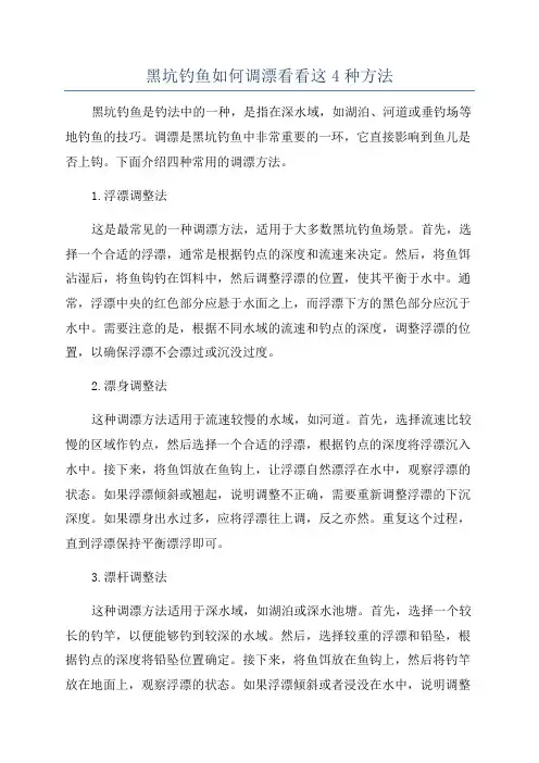 黑坑钓鱼如何调漂看看这4种方法