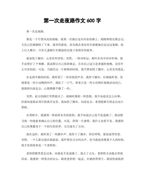 第一次走夜路作文600字